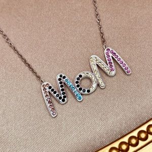 MoM Minimalist Pave CZ Dainty Chain Necklace in Silver Mother’s Day Gift